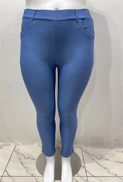 Picture of BLUE STRETCH MATERIAL ELASTICATED WAIST TROUSER